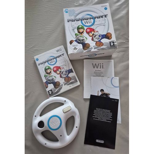 Pack Mario Kart Nintendo Wii Jeu + Volant Avec Boîte Et Notice