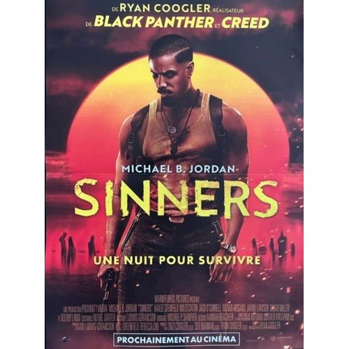 Sinners - Affiche Originale De Cinéma - Format 40x60 Cm - Un Film De Ryan Coogler Avec Michael B. Jordan, Miles Caton, Hailee Steinfeld, Wunmi Mosaku, Jack O'Connell - Année 2025
