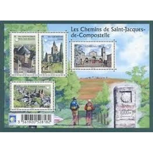 Les Chemins De Saint Jacques De Compostelle (2) : 4 Étapes Feuillet 4725 Année 2013 N° 4725 4726 4727 4728 Yvert Et Tellier Luxe