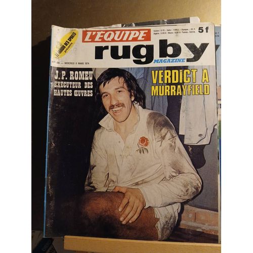 L'Equipe Magazine Rugby N°55 6/3/1974 Romeu Murrayfield