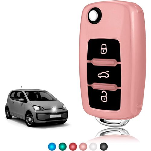 Coque Clé Tpu Brillant,Etui Clé Étui Clé Adapté Pour Vw Volkswagen Golf 4/5/6 Multivan T5 Polo Up Caddy Beetle Sharan Jetta Bora Seat Ibiza Skoda Fabia.[H234]