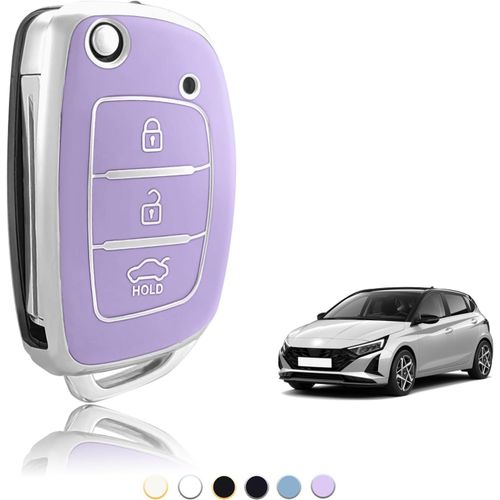 Coque Clé Tpu,Etui Cles Étui Clés Petite Dimension Adapté Pour Hyundai I10 I20 I30 I20n Ix20 Ix35 Santa Fe Tucson Elantra Accent,Couvre Clef Cache Cle Voiture Telécommande-Flip S Key.[H127]