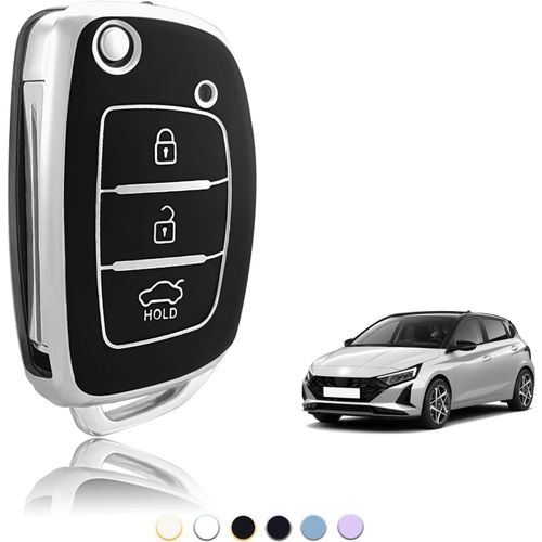 Coque Clé Tpu,Etui Cles Étui Clés Petite Dimension Adapté Pour Hyundai I10 I20 I30 I20n Ix20 Ix35 Santa Fe Tucson Elantra Accent,Couvre Clef Cache Cle Voiture Telécommande-Flip S Key.[H137]