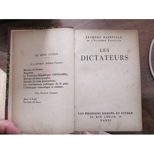 Les Dictateurs - Livre Ancien 1935 Bainville Jacques Bon État