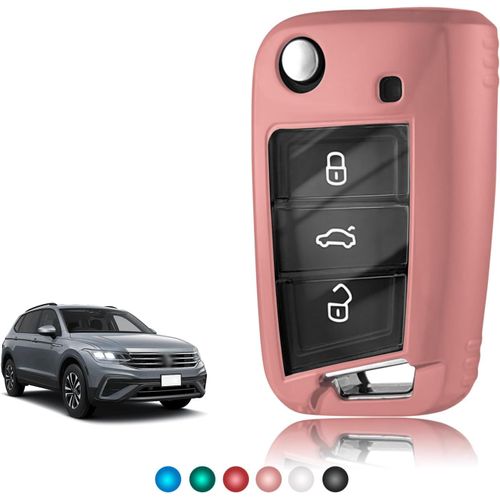 Coque Clé Tpu Transparent Brillant,Etui Clé Étui Clé Adapté Pour Vw Volkswagen Golf 7 Tiguan T-Roc T-Cross Polo Seat Ateca Ibiza Leon Skoda Octavia Fabia Kamiq.[H95]
