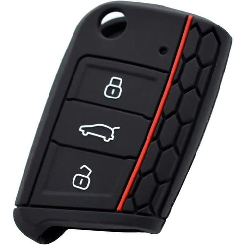 Coque De Clé Télécommande En Silicone Voiture Étui Housse De Protection Compatible Avec Vw Volkswagen Polo Golf 7 Mk7 Tiguan Seat Skoda