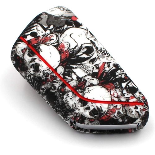 Coque De Protection En Silicone Vf Élegance Et Sécurité Pour Clés De Voiture À 3 Bouton (Tête De Mort Pêle-Mêle)