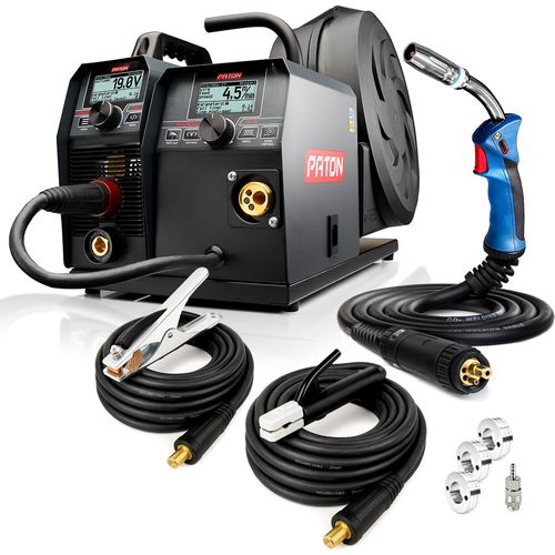 PATON ProMIG-250-15-4 Poste MIG sans gaz 3 en 1 230V, 15-4 – Kit de soudage MIG avec alimentation 4 galets, soudage facile et rapide, machine de soudage inverter avec et sans gaz