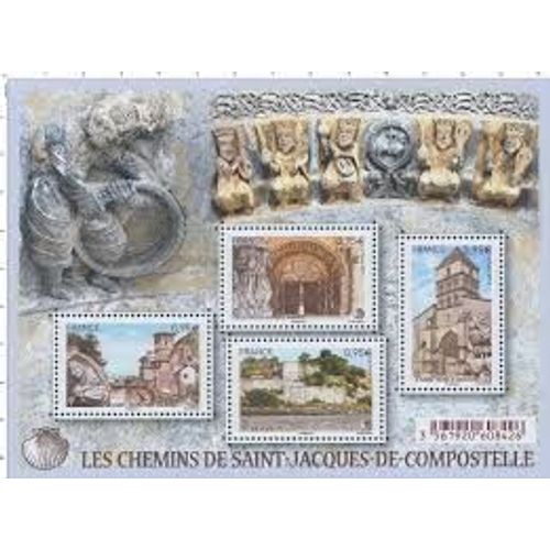 Les Chemins De Saint Jacques De Compostelle (4) Étapes Finales Feuillet 4949 Année 2015 N° 4949 4950 4951 4952 Yvert Et Tellier Luxe
