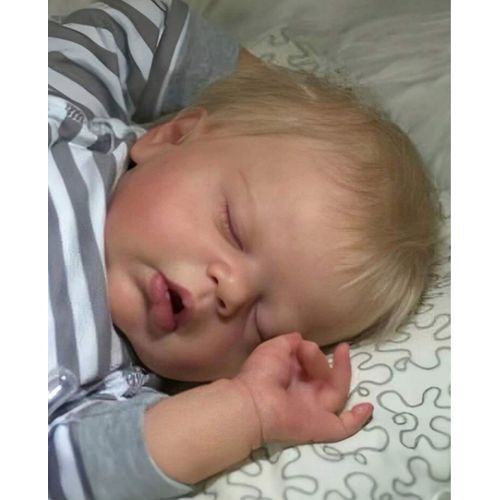 Poupée Garçon Reborn Bébé Blond Endormi Réaliste Nouveau-né Baby Doll 50cm