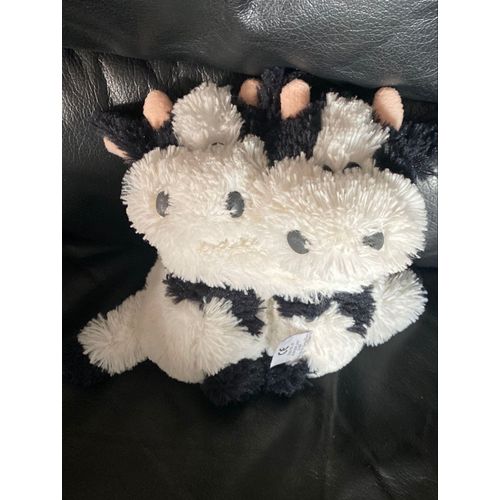 Doudou peluche couple de vache noir et blanc cmp 20cm