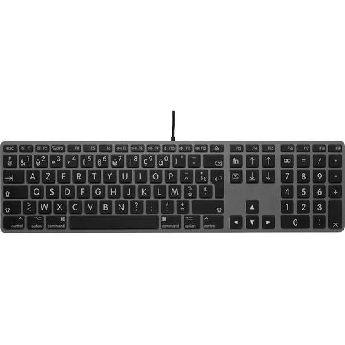 Clavier AZERTY USB-A à Gros Caractères - LMP KB-1243-BIG - Gris sidéral