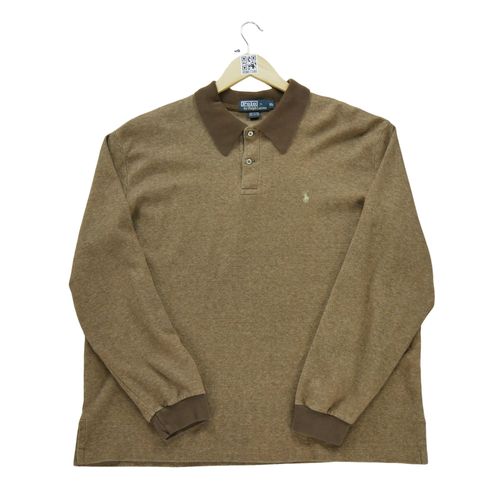 Reconditionné - Polo Manches Longues Homme Marron - Taille Xl - Homme - Marron
