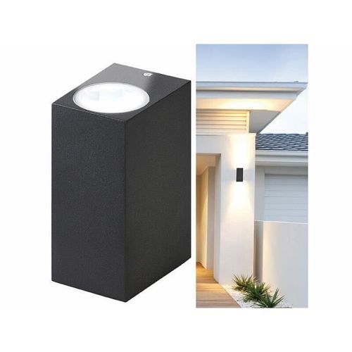 Applique Murale Carrée Double Faisceau Up & Down Culot Gu10 - Noir