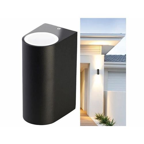 Applique Murale Arrondie Double Faisceau Up & Down Culot Gu10 - Noir