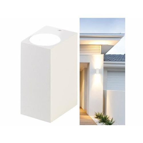 Applique Murale Carrée Double Faisceau Up & Down Culot Gu10 - Blanc
