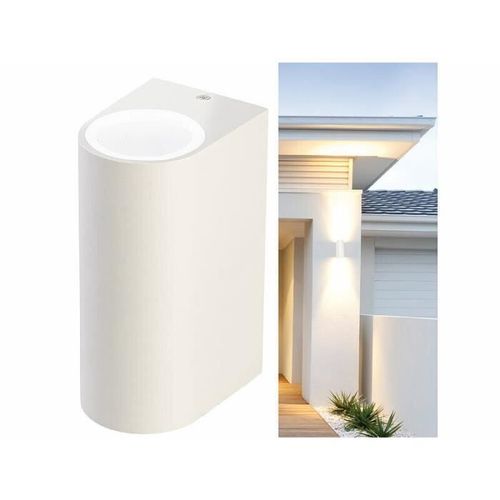 Applique Murale Arrondie Double Faisceau Up & Down Culot Gu10 - Blanc