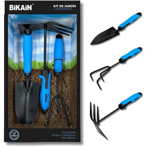 CHECARZHN--NO1-Kit De Jardinage - 3 Outils - Comprend Une Pelle Large, Une Lance + Une Fourche Et Un Cultivateur - Poignées Ergonomiques Et Antidérapantes - Outil En Acier