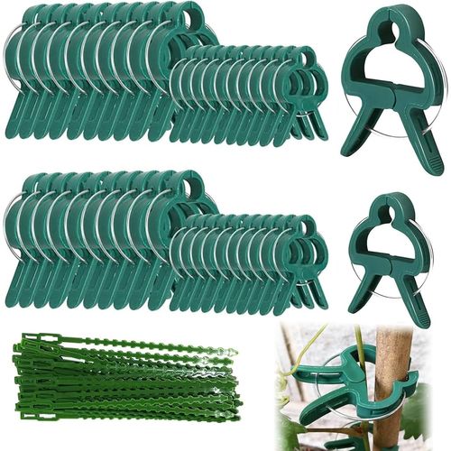 CHECARZHN--NO1-Lot De 90 Pinces Pour Plantes Grimpantes (30 Grands Supports De Plantes + 30 Petits Clips Pour Plantes + 30 Petits Clips Pour Plantes + 30 Attaches Pour Plantes)
