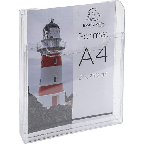 Distributeur - Présentoir - Prospectus - A4 - 2 Compartiments - A Fixer - Transparent