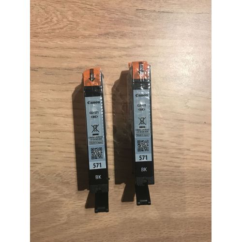 Lot de 2 Canon Cartouche d'encre noir CLI-571 BK