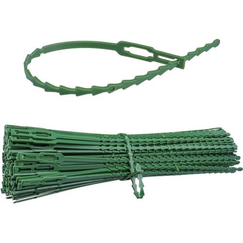 CHECARZHN--NO1-150Pcs Attaches De Plantes Réglables De Jardinage 230Mm Attache Soutien De Jardin Lien De Serrage En Plastique Réutilisable Pour Soutenir Vignes Tomates Arbustes Plantes (Vert)