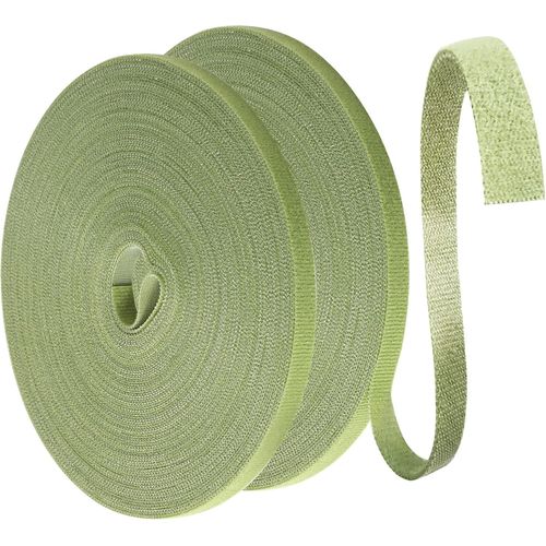 CHECARZHN--NO1-50M Attaches De Jardin Pour Plantes, 10Mm Vert Gazon Liens De Plantes Bande De Fixation Réutilisable Attache Auto Agrippante Résistant Aux Intempéries Pour Plantes (25M/Rouleau)