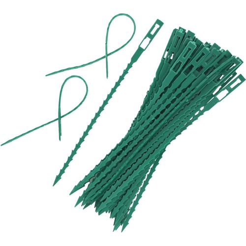 CHECARZHN--NO1-Lot De 50 Attaches Réglables Pour Plantes - 17 Cm - En Plastique - Vert
