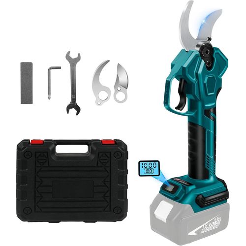 CHECARZHN--NO1-Sécateur Électrique Sans Fil Compatible Avec Makita 18 V, 65Mm Secateur À Batterie Professionnel Secateur De Jardin Avec Lcd, Moteur Sans Balais Pour Jardinage, Vigne, Arbre Fruitier (