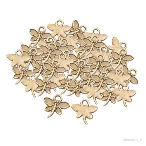 Mini Breloques Libellule, 50x, Pour La Fabrication De Bijoux D'anniversaire, Couleur Bronze