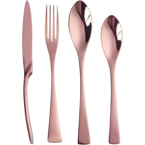Checarzhn--No1-Ménagère De Couverts Inox Doré Pour 6 Personnes. Ensemble De Couverts De Table 24 Pièces Haut De Gamme En Acier Inoxydable 18/10. Service De Table Complet Livré Dans Un Coffret Cadeau Pour Offrir¿
