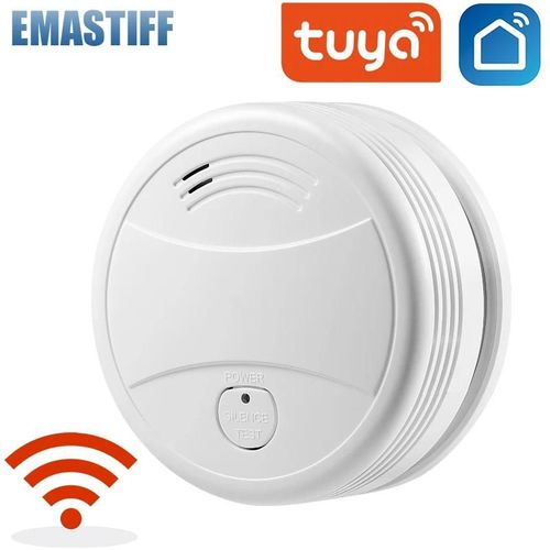 Détecteur de fumée indépendant, capteur d'alarme incendie, système de sécurité domestique, pompiers, Tuya WiFi, Protection incendie-Blanc