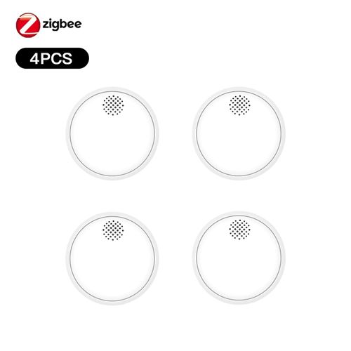 MOES ZigBee détecteur de fumée sans fil intelligent incendie 85dB alarme sonore sirène capteur Protection de sécurité intelligente maison cuisine incendie App alerte-4pcs
