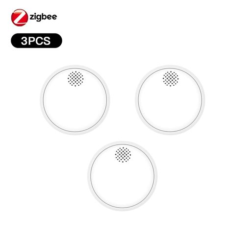 MOES ZigBee détecteur de fumée sans fil intelligent incendie 85dB alarme sonore sirène capteur Protection de sécurité intelligente maison cuisine incendie App alerte-3pcs