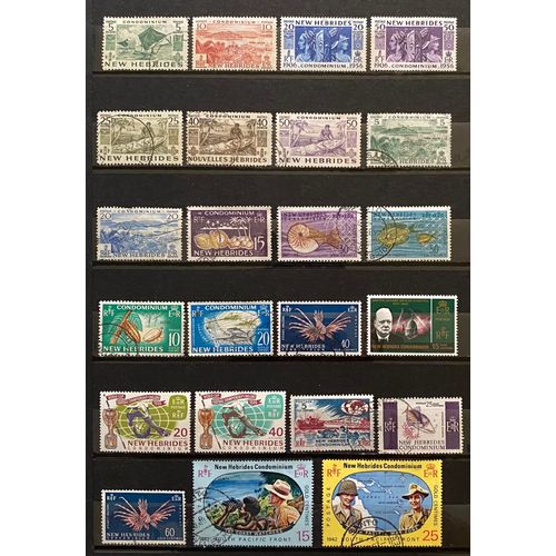 Lot De 50 Timbres Divers Nouvelles Hébrides Légende Anglaise
