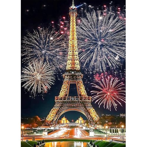 Ayuhr-5d Diamond Painting Kit Complet, Diy Tour Eiffel Paris Full Drill Diamond Painting Pour Adultes, Créatifs Peintures Arts Diamond Painting Avec Accessoires, Murale Décoration 30x40cm