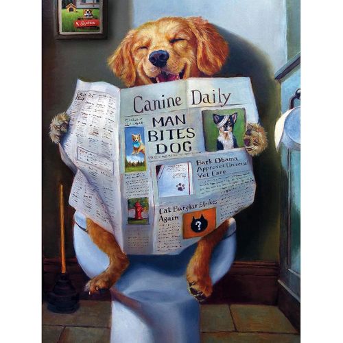 Ayuhr-Chien Peinture En Diamant Kits Pour Adultes Enfants,5d Rond Livre Lecture De Chien Diamond Painting Kit Complet,Diy Animal Diamant Art Peinture Diamant Kits,Chien Peinture Diamant 30x40cm