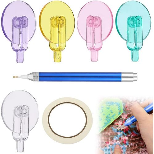 AYUHR-Diamond Painting Accessoires, Stylo Diamond Painting, LED Stylo de Forage de Peinture de Diamant, 5D Stylo de Peinture de Diamant, avec 5 Roue à Rouleaux, pour Stylos De Forage en Diamant