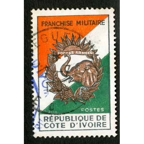 Timbre Oblitéré République De Cote D'ivoire, Franchise Militaire, Forces Armées, Postes