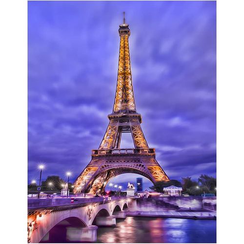 Ayuhr-Diy 5d Square Diamond Painting Carré Carre 40x50 Cm Peinture Diamant Grand Format Stickers Peinture Numero Adulte Bricolage Mosaïque Puzzle Diamant Images Broderie Diamant Paysage Tour Eiffel P