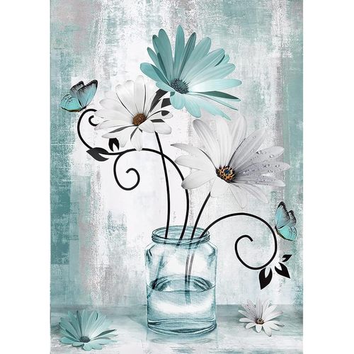 Ayuhr-Fleur Diamant Painting Kit Complet, Diamond Painting Kinder, 5d Diy Papillon Diamant Painting, Peinture Diamant Adulte, Personnalisé Bricolage Images Décoration Pour Home Wall Décor(30x40cm)