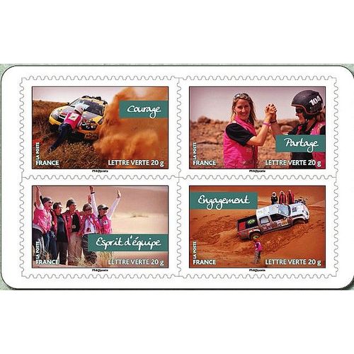 France 2013, «Valeurs De Femmes , Femmes De Valeurs» , Très Beau Mini-Bloc Timbres Neufs** Luxe Auto-Adhésifs Yvert 801 Courage 802 Partage 803 Esprit D'équipe 804 Engagement, Validité Permanente.