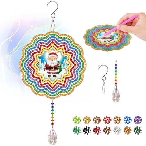 Ayuhr-Kit Creatif Pour Filles De 6 7 8 9 10 Ans, Diamond Painting Carillon À Vent, Arts Et Artisanat Pour Enfants, Idée Cadeau D'anniversaire Pour Fille 5-10 Ans, Noël Décoration De Fenêtre Et Jardin
