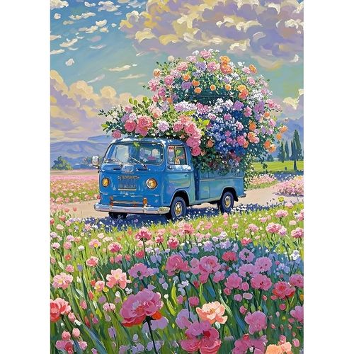 Ayuhr-5d Fleurs De Mer Diamond Painting Kits, Diy Camion Diamant Painting Complet, Fleurs Art Du Diamant Peinture Strass Point De Croix Painting Pour Adultes Débutants Murale Décor 30x40 Cm
