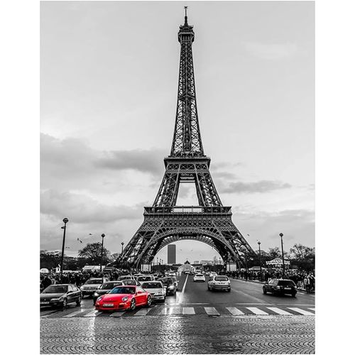 Ayuhr-Square Diamond Painting Carré 40x50 Cm Diamond Painting Paysage Tour Eiffel Paris Sous La Pluie Broderie Diamant Grand Format Diy 5d Diamant Painting Peinture Par Numéros Point De Croix Puzzle