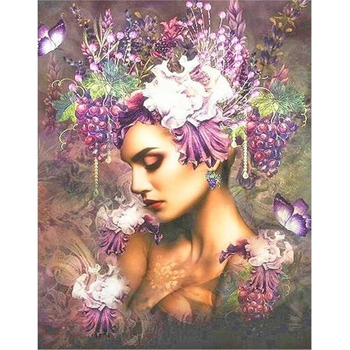 Ayuhr-/40x50cm 5d Diamond Painting Kit Fée Du Raisin Pour Adulte, Diy Peinture Diamant Strass Complet Carré Femme Sexy Pour Enfants, Fruit Diamond Art Pour Accueil/Décor/Festival