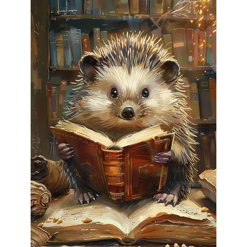 Ayuhr-5d Diy Diamond Painting Kits Livre De Lecture Hérisson, Diamant Peinture Point De Croix Broderie Animal, Strass Complet Image Arts Pour Peinture Salon Chambre Décoration Sticker Mural 30x40cm