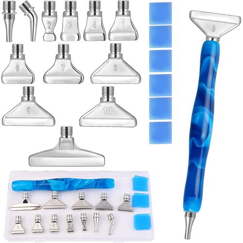 AYUHR-Diamond Painting Stylo 5D Diamond Painting Pen Set Tools Metal Drill Pen avec des têtes de Stylo de Remplacement en métal pour l'art de la Peinture de Diamant