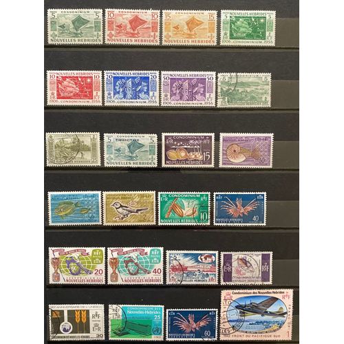 Lot De 41 Timbres Divers Nouvelles Hébrides Légende Française