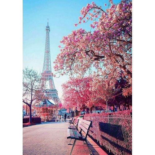 Ayuhr-Diy 5d Diamant Peinture Kits Plein Forage Ronde Cristal Strass Image Arts Artisanat Pour La Maison Décoration Murale Cadeau 30x40 Cm (Tour Eiffel)